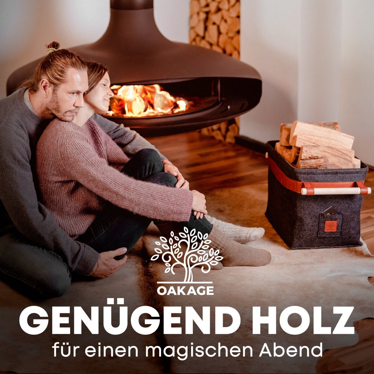 Classic Holzkorb - Stilvoller Begleiter für gemütliche Abende! - OAKAGE