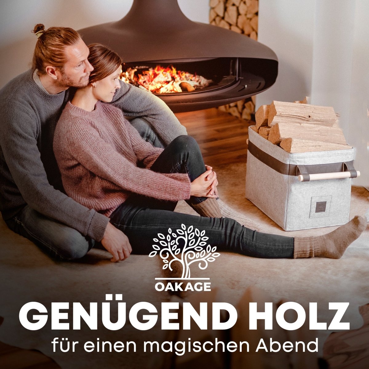 Classic Holzkorb - Stilvoller Begleiter für gemütliche Abende! - OAKAGE