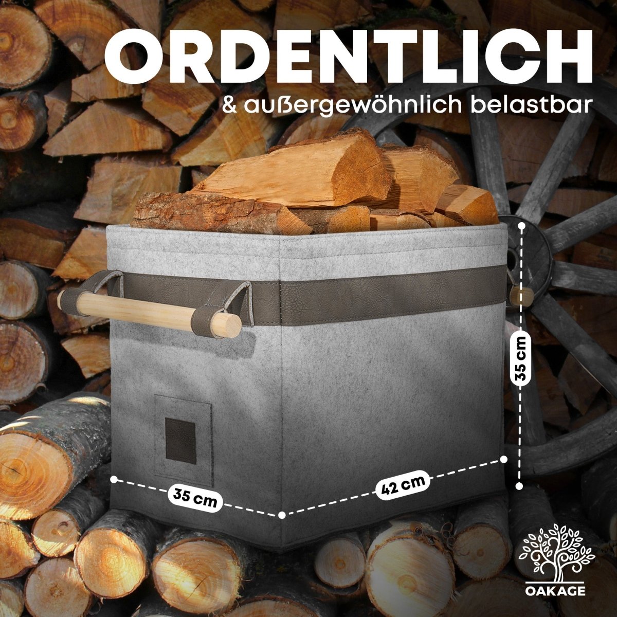 Classic Holzkorb - Stilvoller Begleiter für gemütliche Abende! - OAKAGE