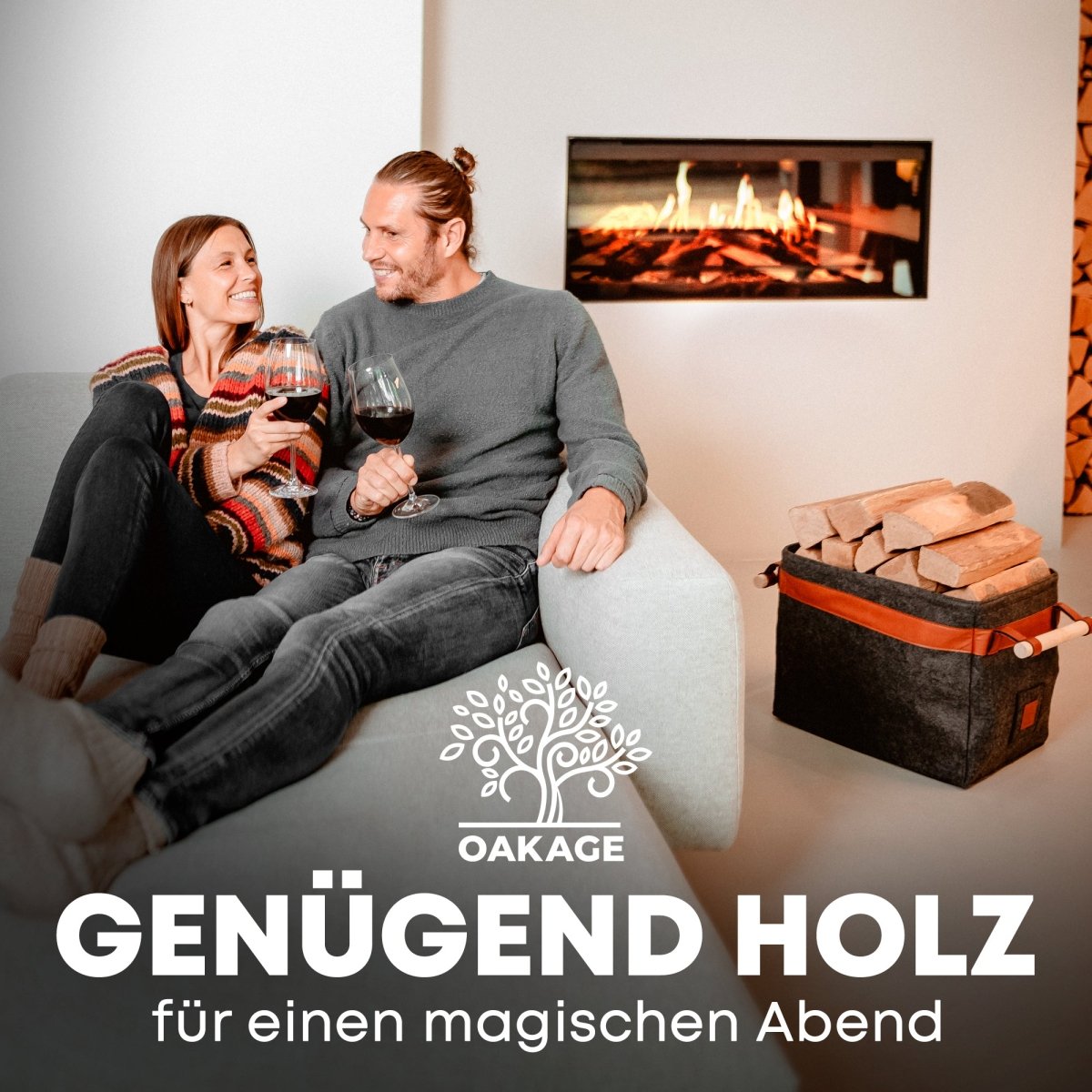 Classic Holzkorb - Stilvoller Begleiter für gemütliche Abende! - OAKAGE