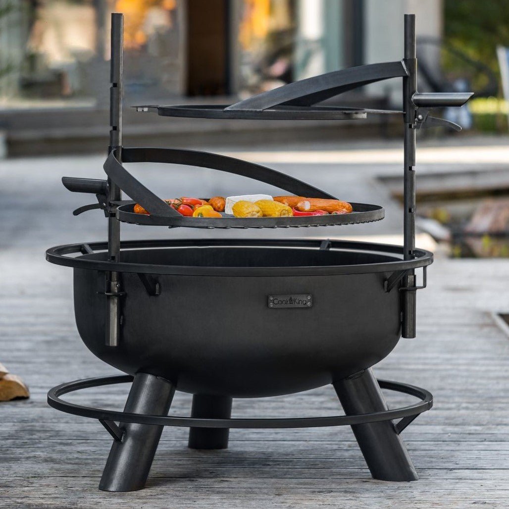 FERRO – Premium Feuerschale mit Grill & höhenverstellbarem Rost - OAKAGE