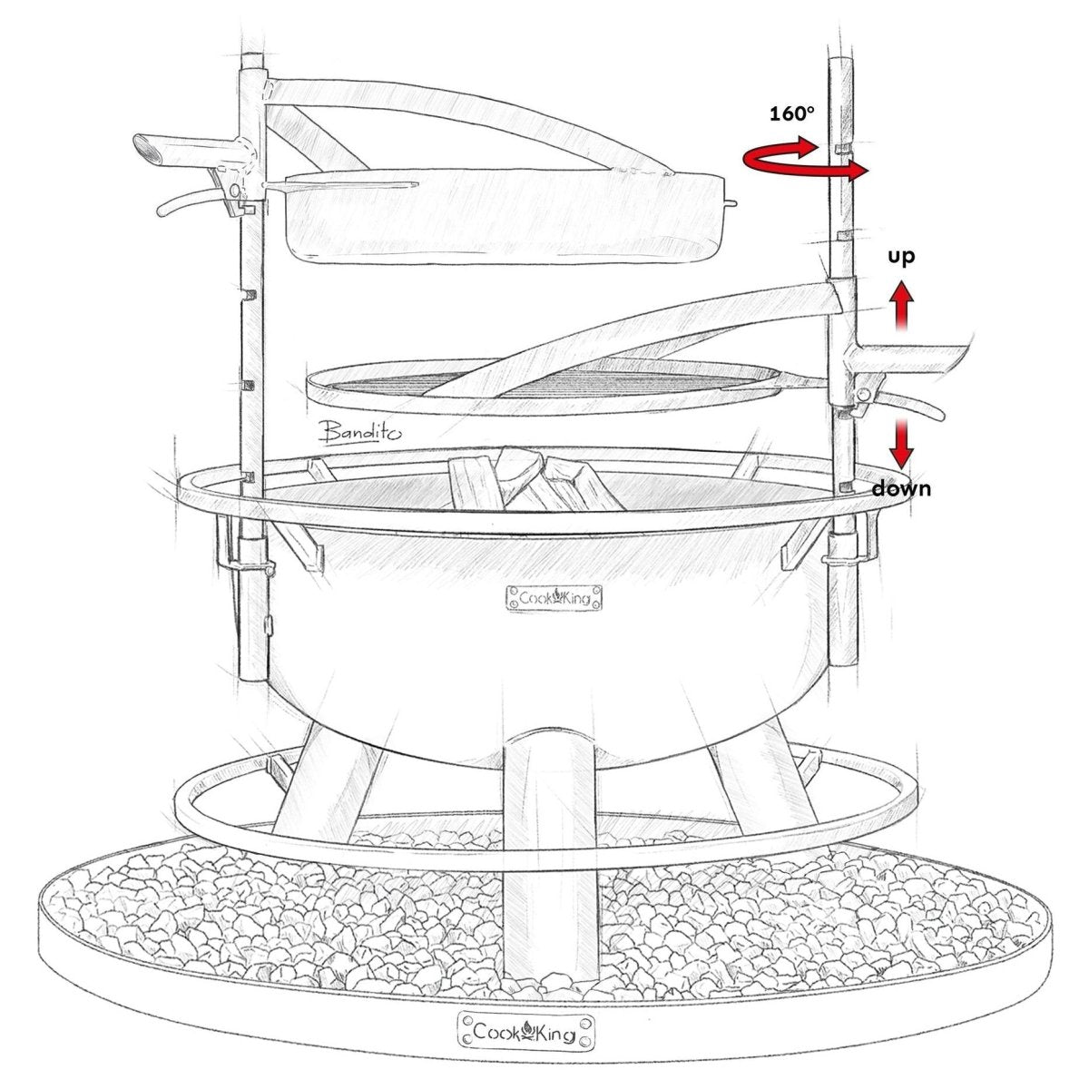 FERRO – Premium Feuerschale mit Grill & höhenverstellbarem Rost - OAKAGE