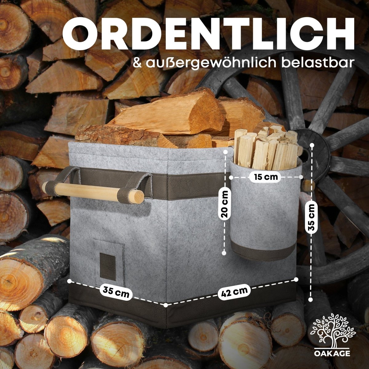 FireMaster Duo Holzkorb - Das Königsmodell unter den Körben! - OAKAGE