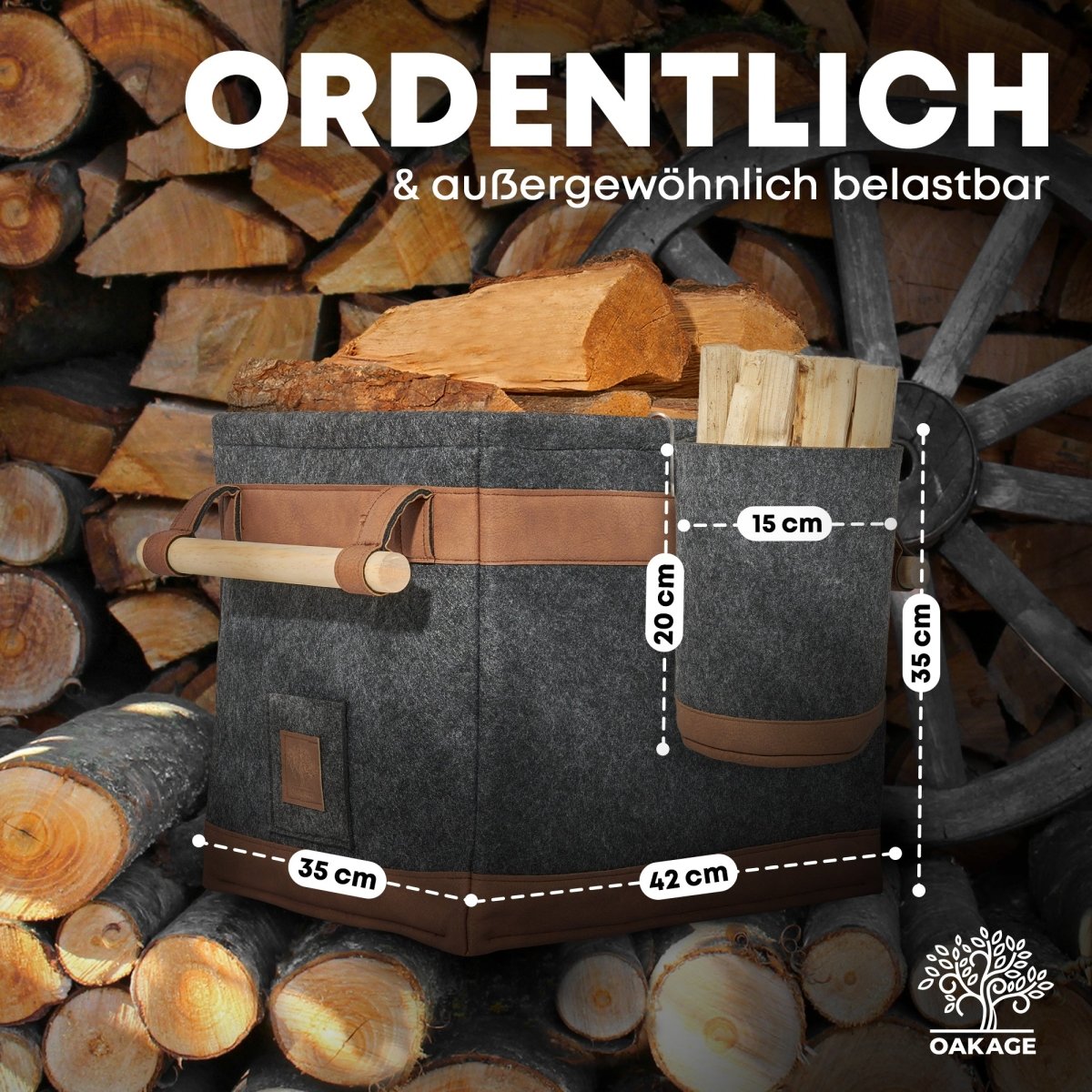 FireMaster Duo Holzkorb - Das Königsmodell unter den Körben! - OAKAGE
