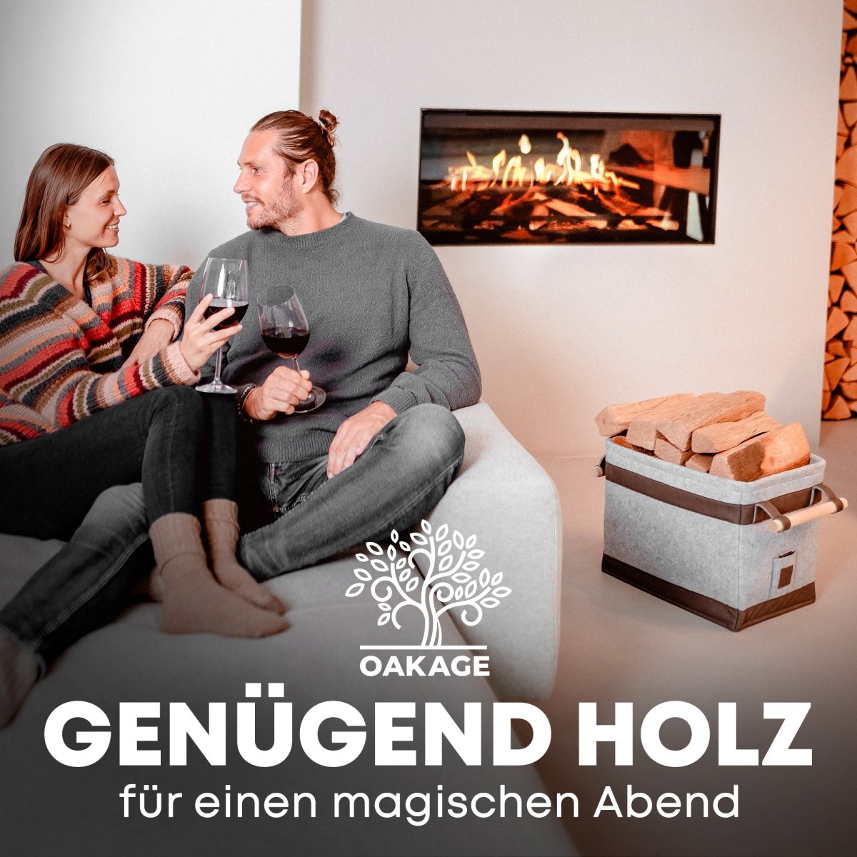 FireMaster Holzkorb - Für eine saubere Kaminlandschaft! - OAKAGE