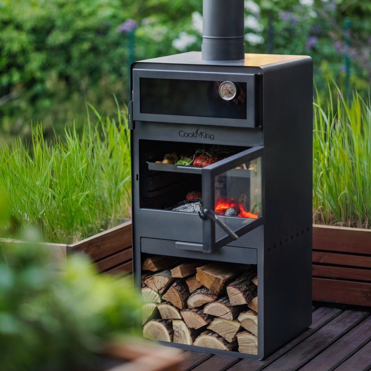 FLAMBO – Outdoor Gartenofen mit Pizzaofen für echte Feuerabende - OAKAGE
