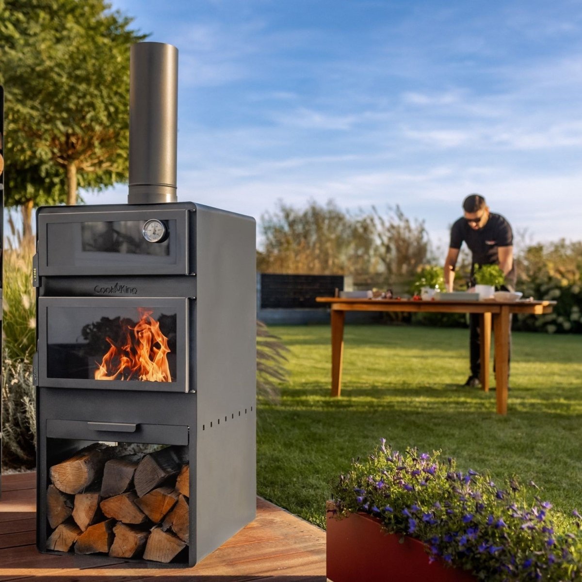 FLAMBO – Outdoor Gartenofen mit Pizzaofen für echte Feuerabende - OAKAGE