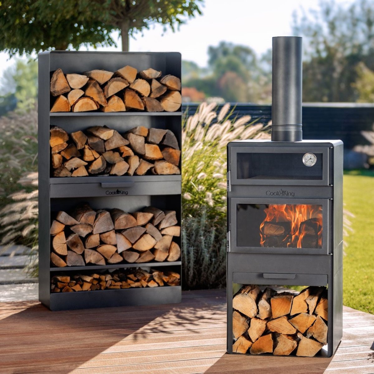 FLAMBO – Outdoor Gartenofen mit Pizzaofen für echte Feuerabende - OAKAGE