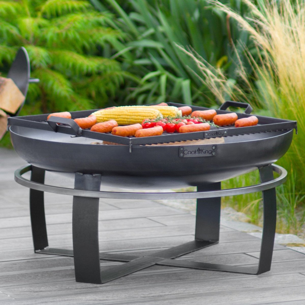 LUNAR – Moderne Feuerschale mit Grillfunktion für Garten & Terrasse - OAKAGE