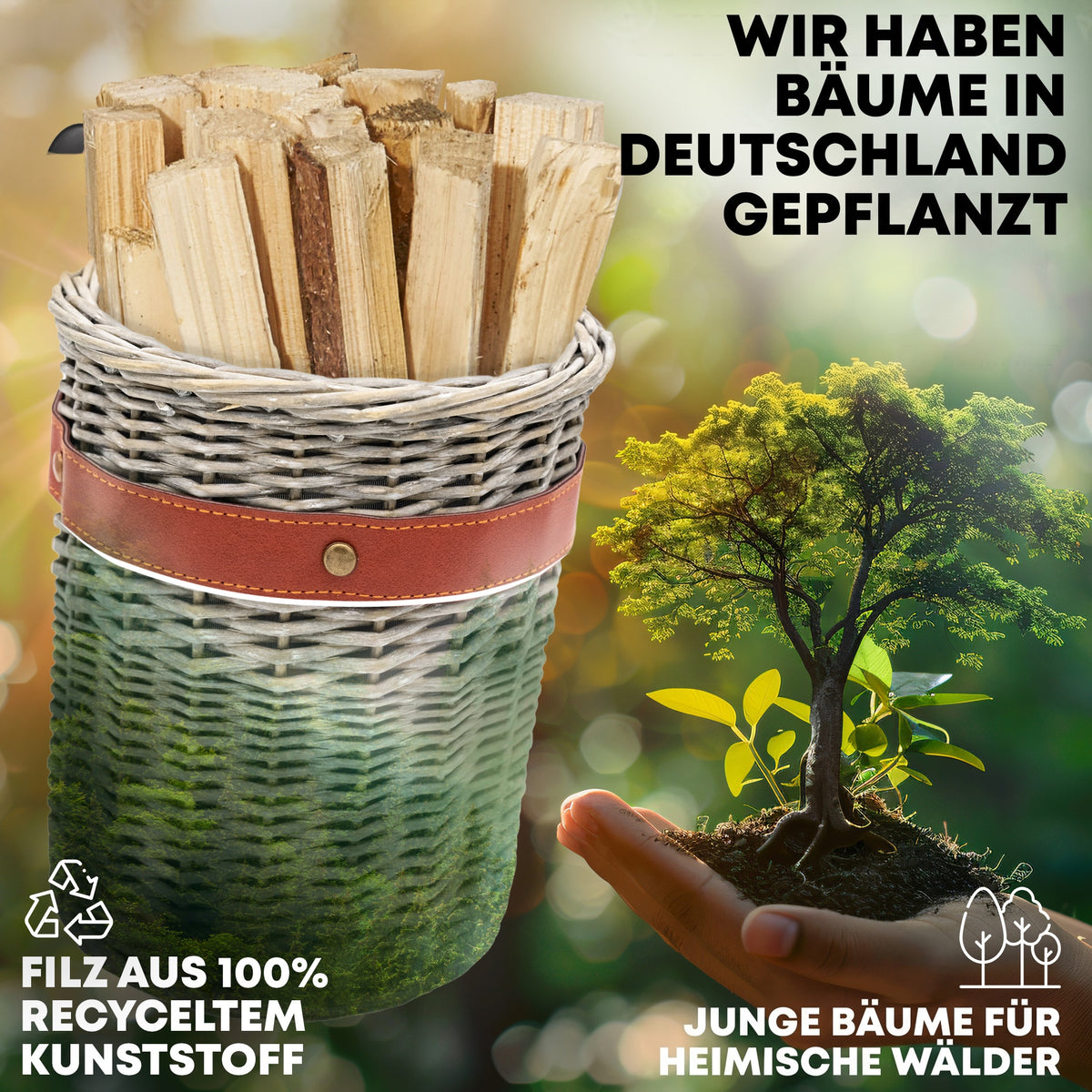 Zündholzkorb zum Einhängen – Praktisch, stilvoll und kompatibel zum Holzkorb WillowWrap