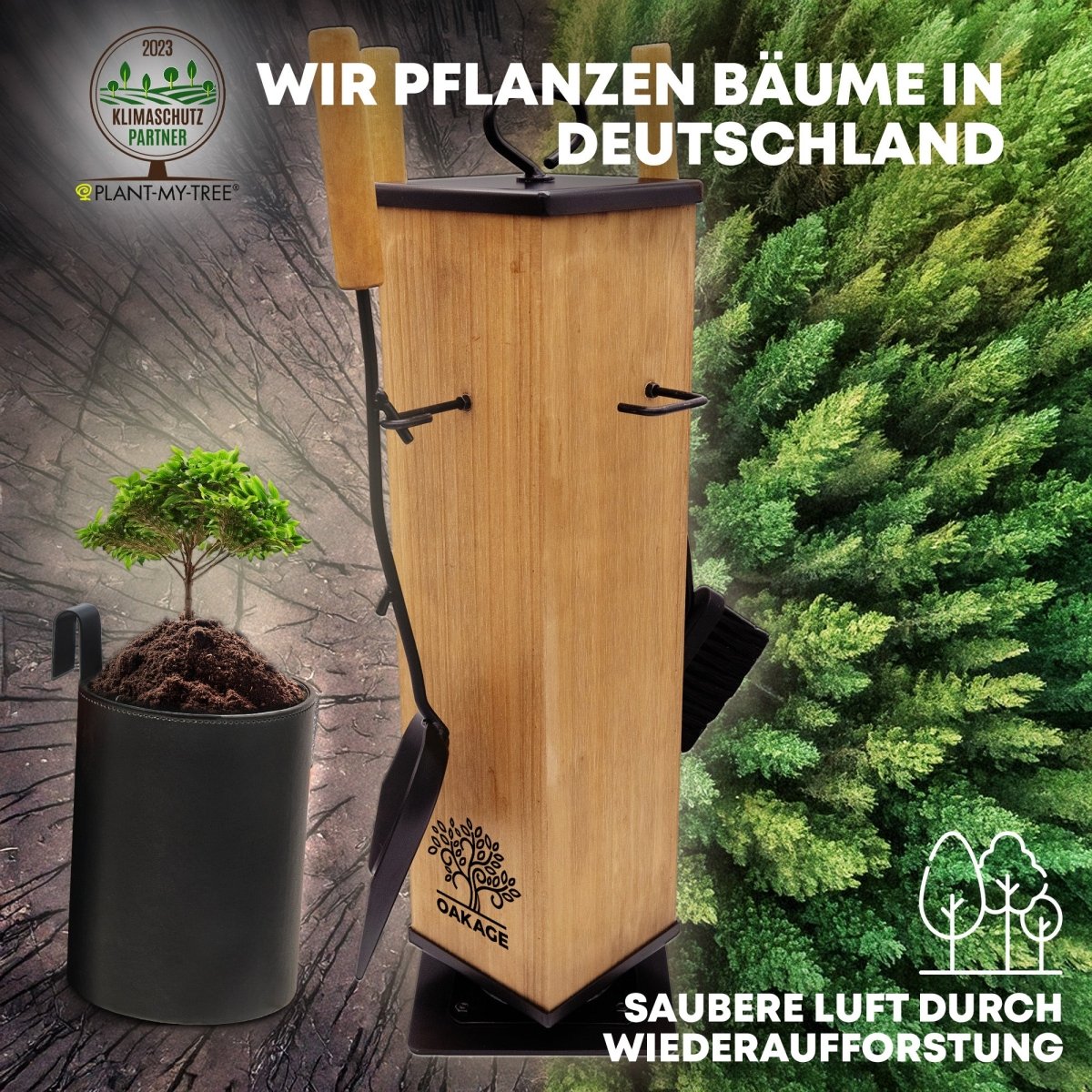OAKAGE Kaminbesteck LuxeLeather – Stilvolles Design trifft maximale Funktionalität - OAKAGE