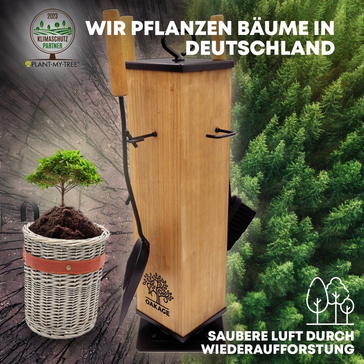 OAKAGE Kaminbesteck WillowWrap – Stilvolles Design trifft maximale Funktionalität - OAKAGE