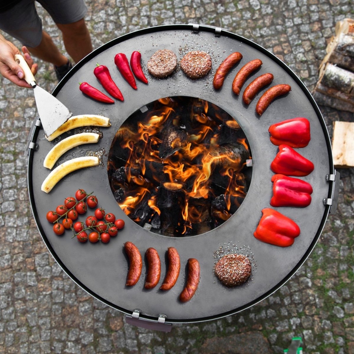 SOLARIS – XXL Feuerschale mit Grillfunktion für laue Sommernächte - OAKAGE