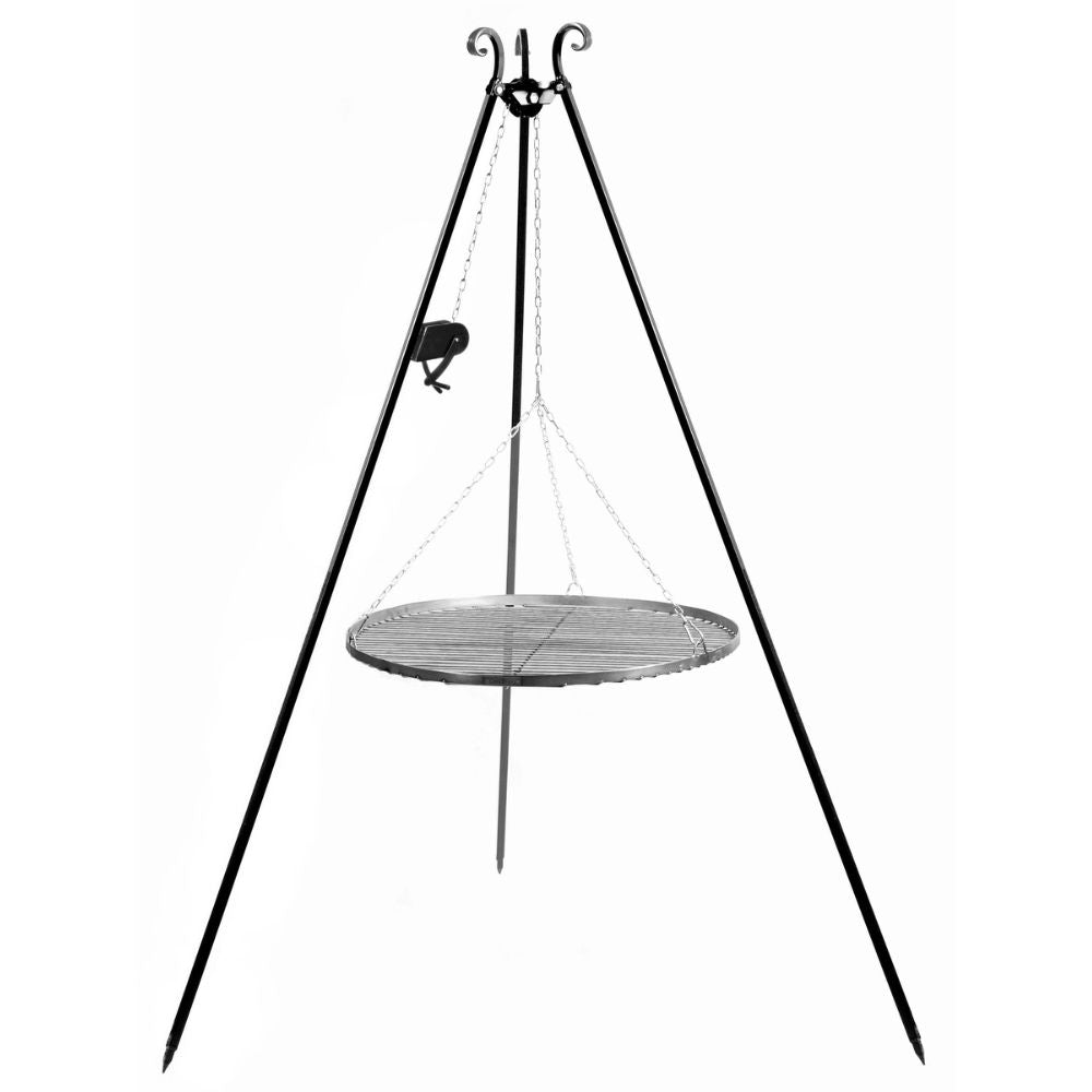 VIKING – XXL Schwenkgrill mit Kurbel & Ø 80 cm Feuerstahl für echtes Grillvergnügen - OAKAGE