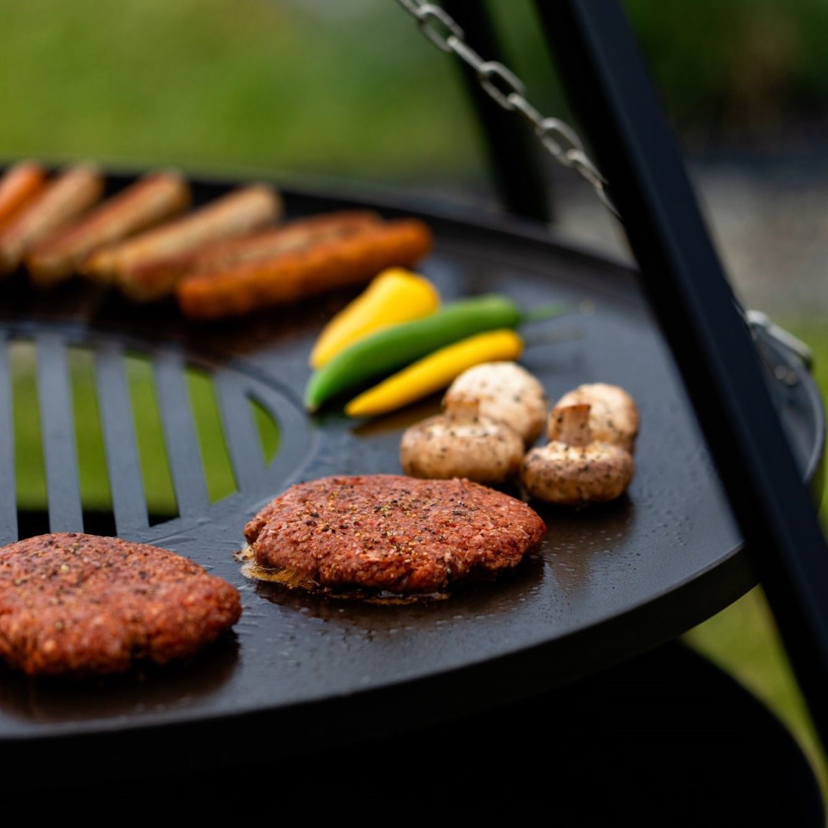VIKING – XXL Schwenkgrill mit Kurbel & Ø 80 cm Feuerstahl für echtes Grillvergnügen - OAKAGE