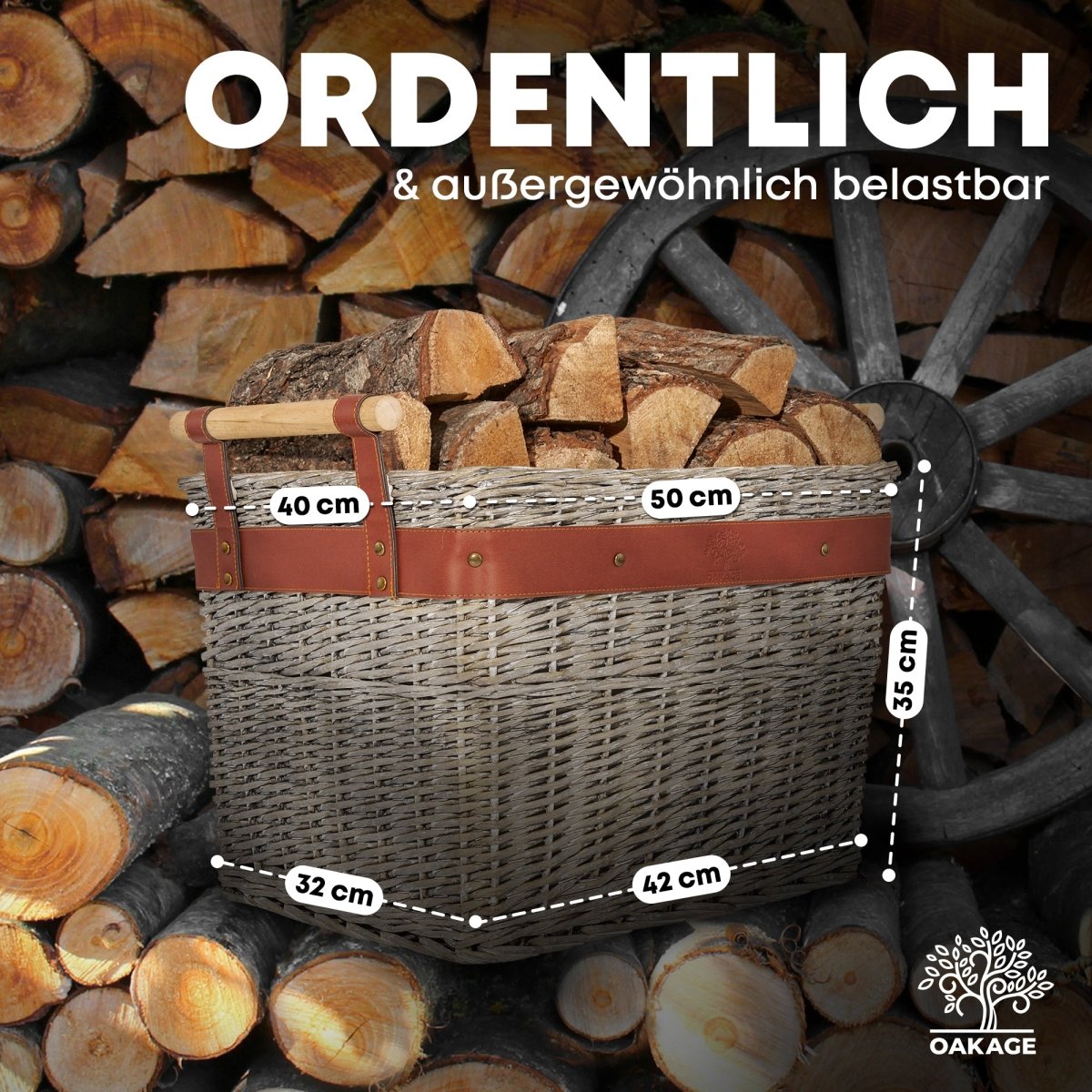 WillowWrap Holzkorb - Robust und ausreißsicher! - OAKAGE