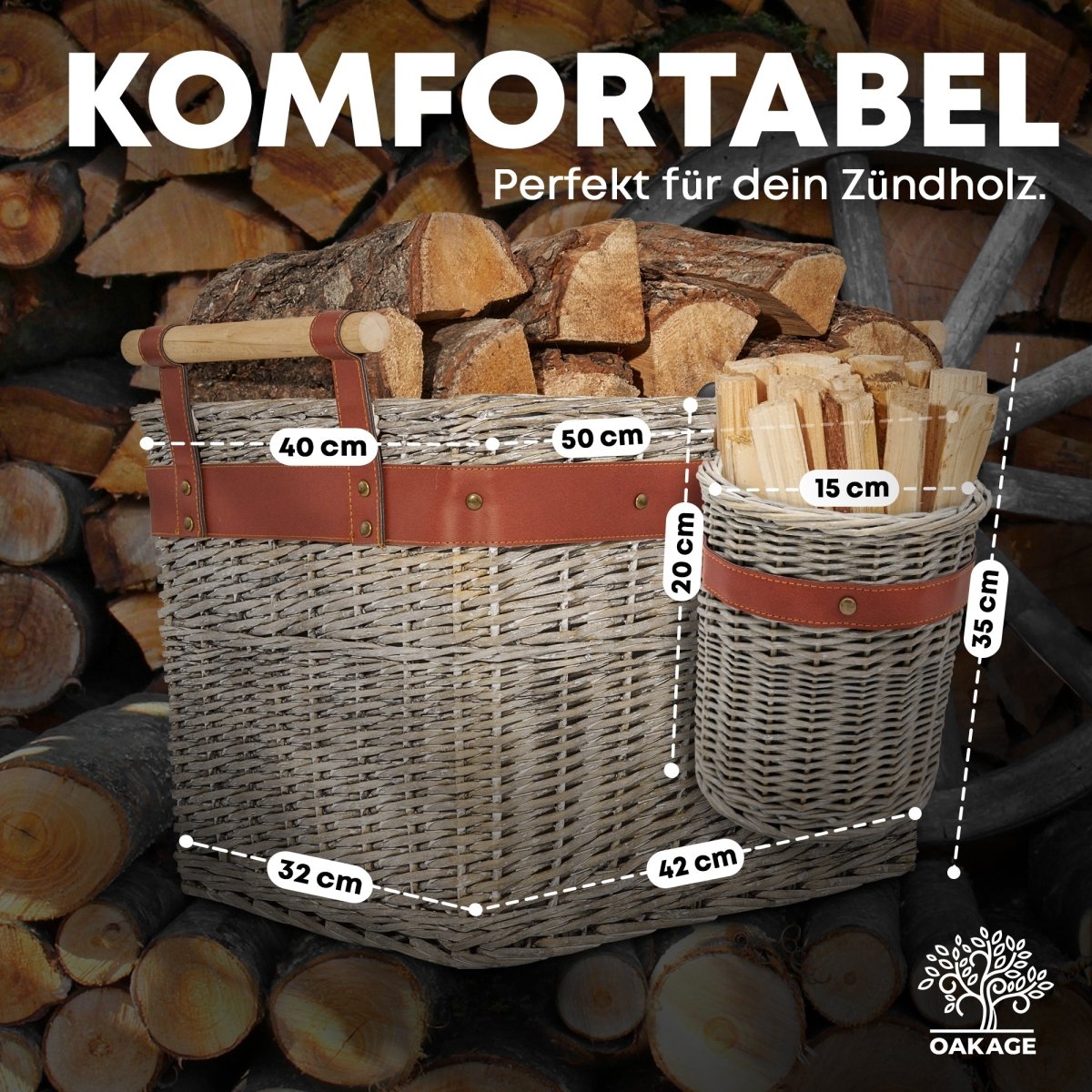 WillowWrap Holzkorb - Robust und ausreißsicher! - OAKAGE