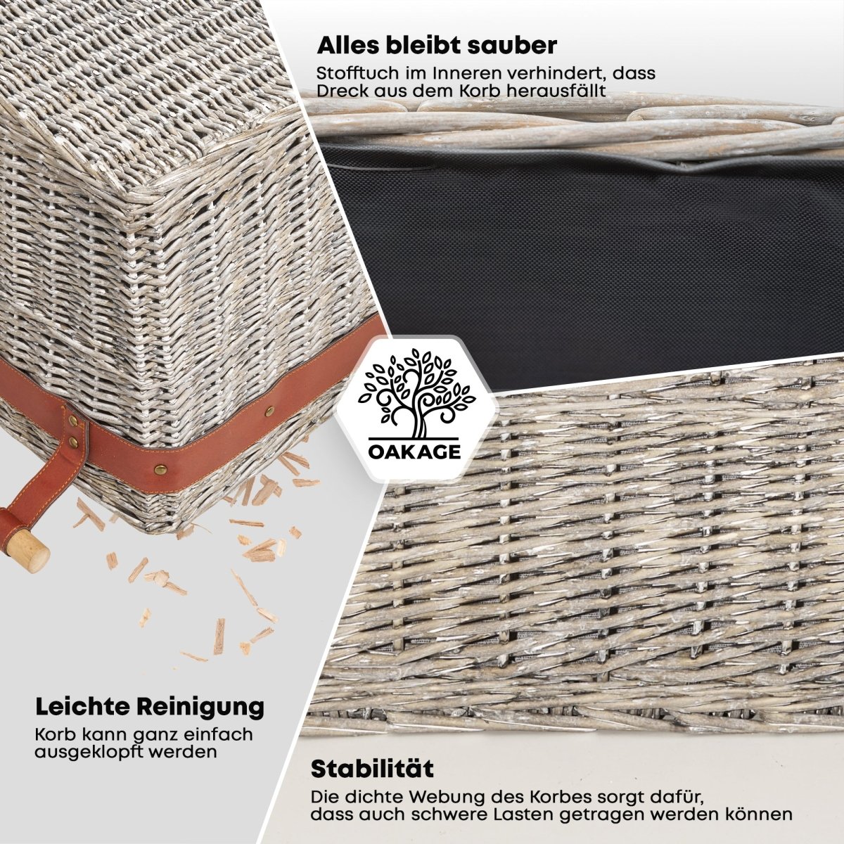 WillowWrap Holzkorb - Robust und ausreißsicher! - OAKAGE