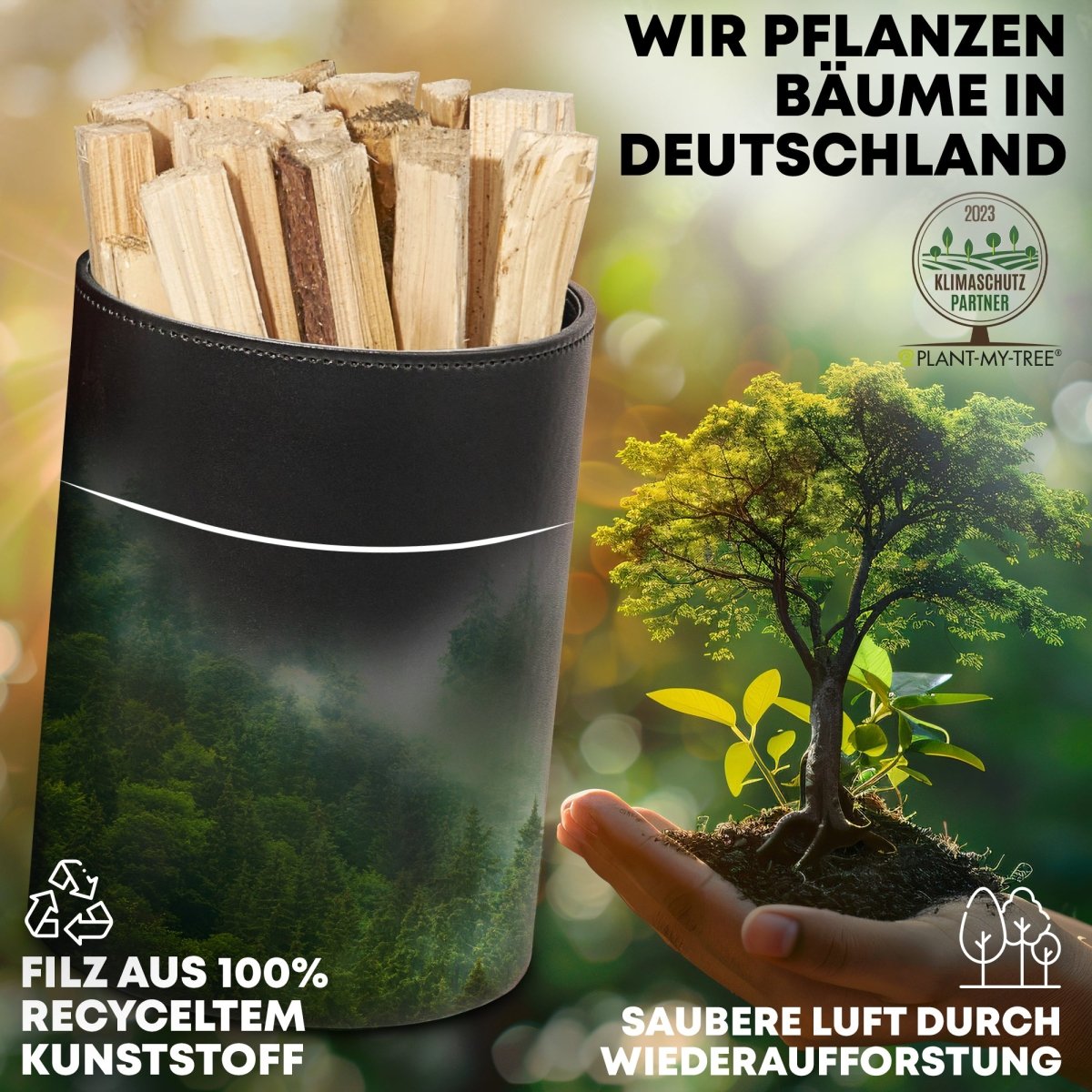Zündholzkorb zum Einhängen – Praktisch, stilvoll und kompatibel zum Holzkorb LuxeLeather - OAKAGE