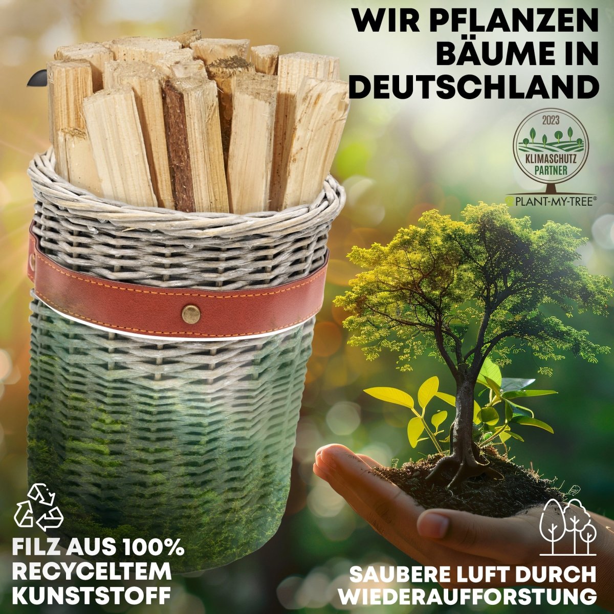 Zündholzkorb zum Einhängen – Praktisch, stilvoll und kompatibel zum Holzkorb WillowWrap - OAKAGE