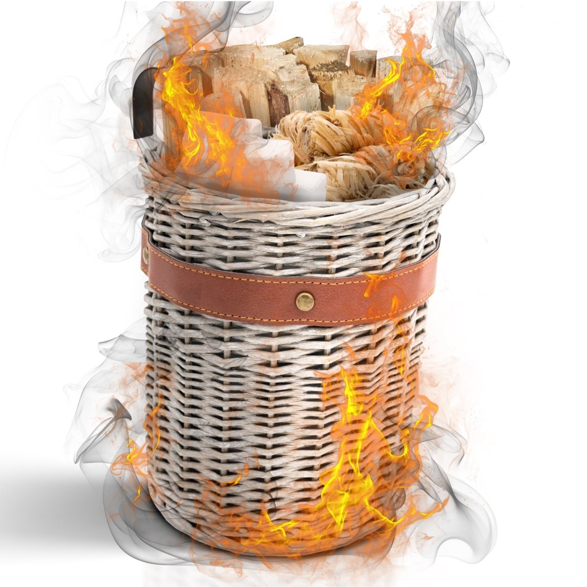 Zündholzkorb zum Einhängen – Praktisch, stilvoll und kompatibel zum Holzkorb WillowWrap - OAKAGE