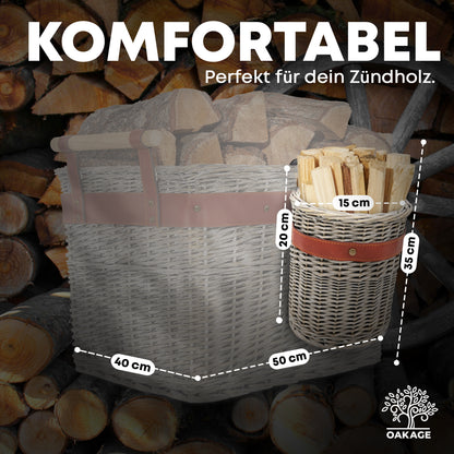 Zündholzkorb zum Einhängen – Praktisch, stilvoll und kompatibel zum Holzkorb WillowWrap