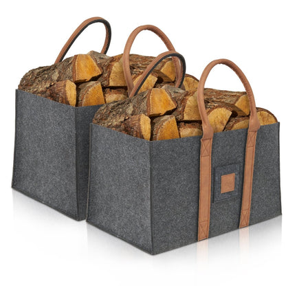 DuoPack Holzkorb / Filzshopper - Dein Alltagsbegleiter - OAKAGE