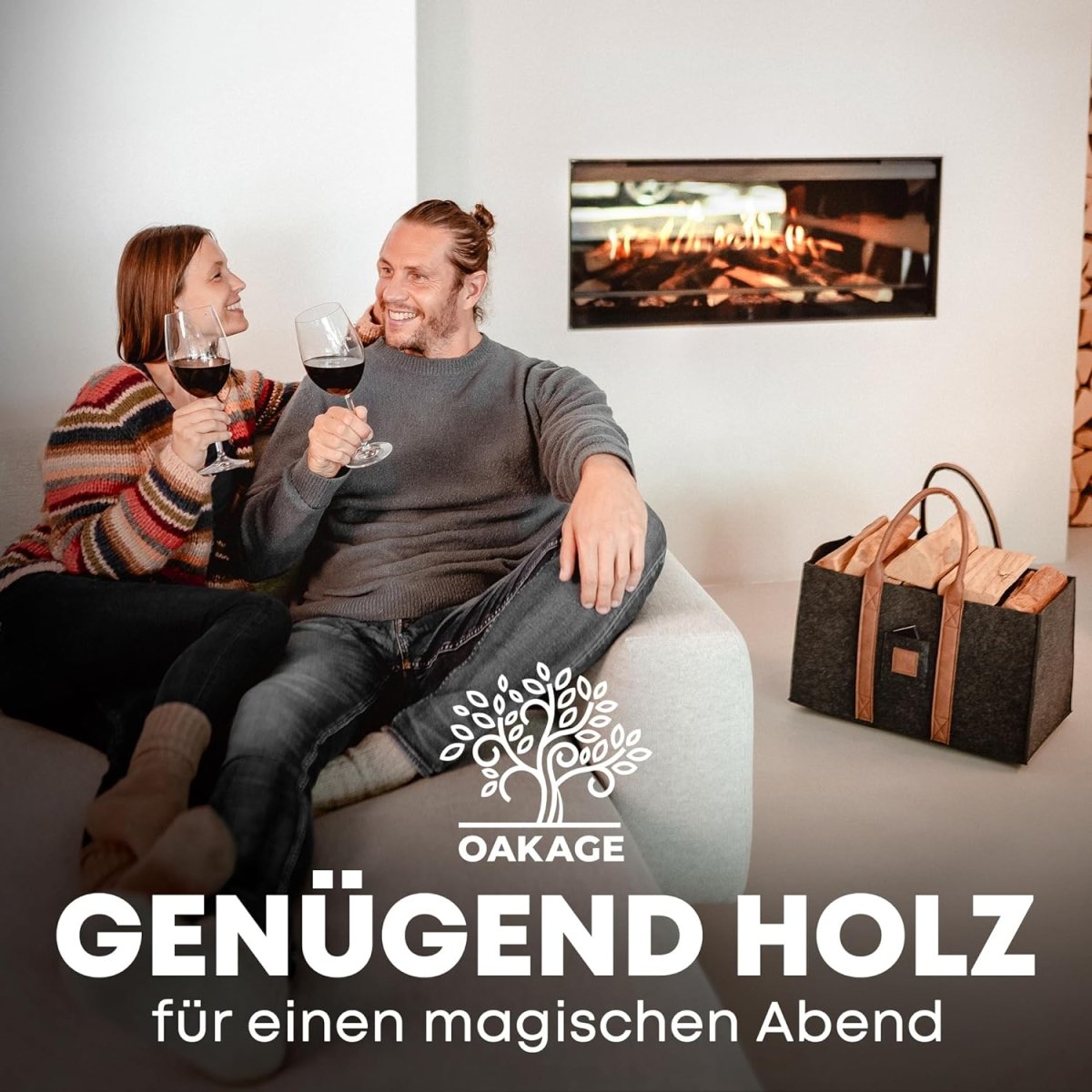 DuoPack Holzkorb / Filzshopper - Dein Alltagsbegleiter - OAKAGE