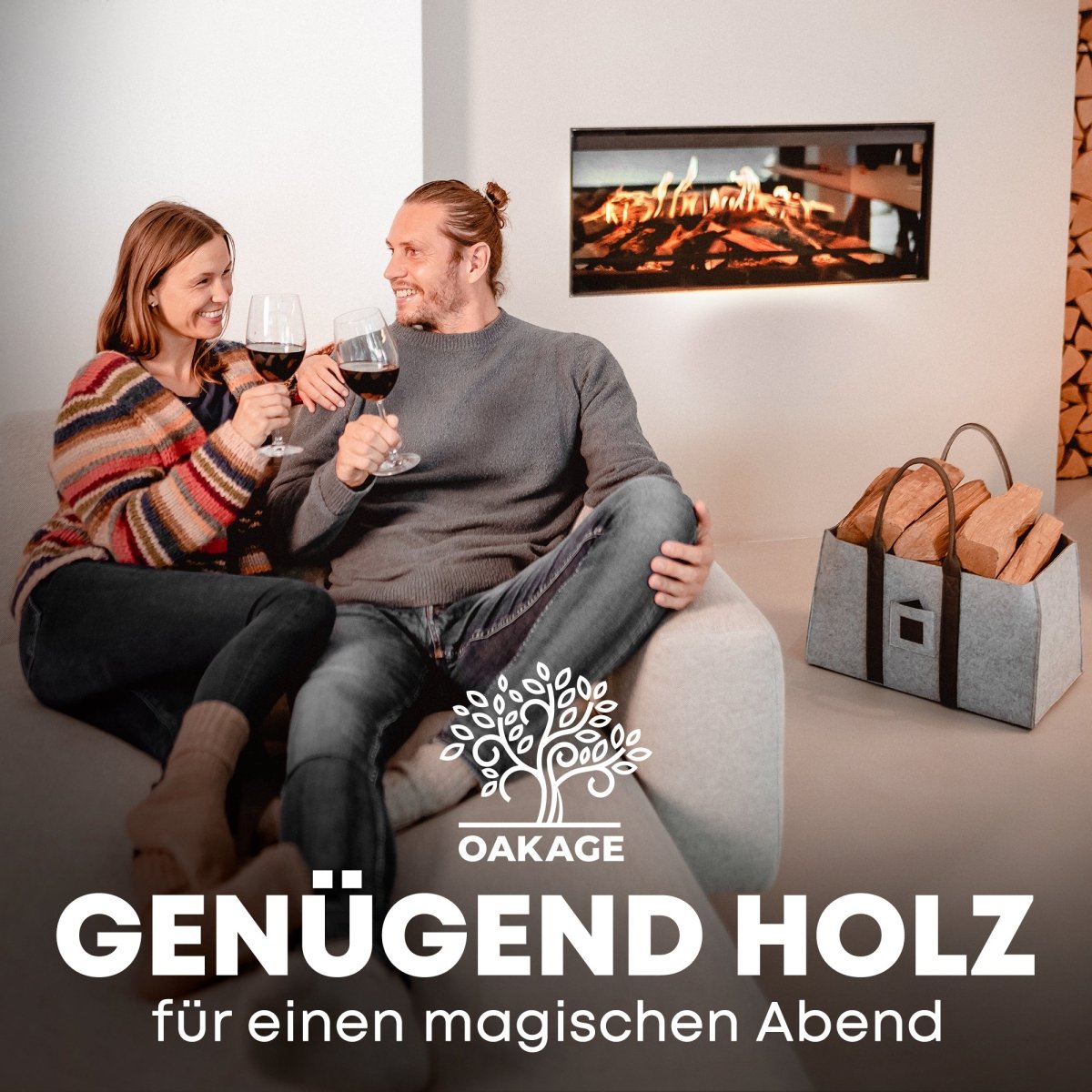 DuoPack Holzkorb / Filzshopper - Dein Alltagsbegleiter - OAKAGE