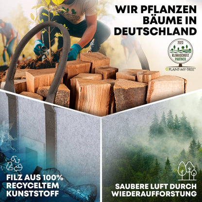 DuoPack Holzkorb / Filzshopper - Dein Alltagsbegleiter - OAKAGE