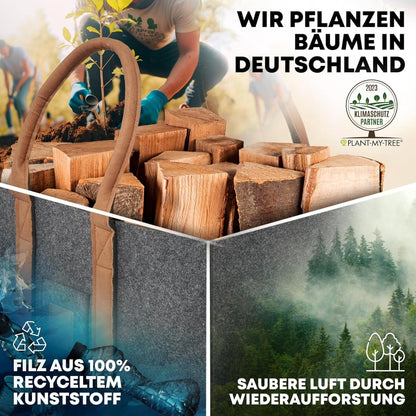 DuoPack Holzkorb / Filzshopper - Dein Alltagsbegleiter - OAKAGE
