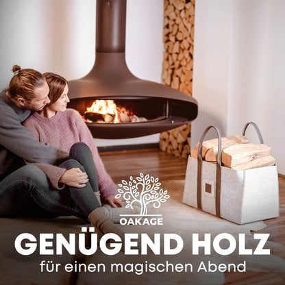 DuoPack Holzkorb / Filzshopper - Dein Alltagsbegleiter - OAKAGE
