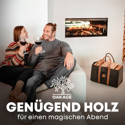 DuoPack Holzkorb / Filzshopper - Dein Alltagsbegleiter - OAKAGE