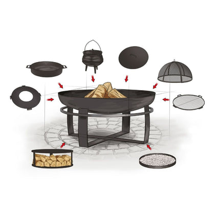 LUNAR – Moderne Feuerschale mit Grillfunktion für Garten & Terrasse - OAKAGE