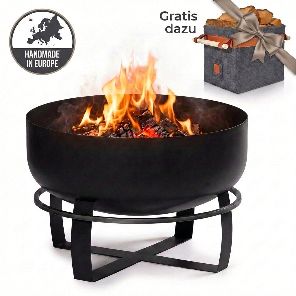 SOLARIS – XXL ⌀ 80cm Feuerschale mit Grillfunktion